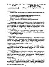 Đề thi tuyển sinh Lớp 10 THPT Chuyên - Môn thiHóa học (Chuyên) - Năm học 2018-2019 - Sở giáo dục và đào tạo Hà Nam